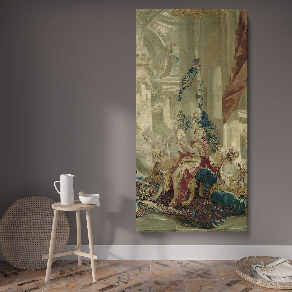 Psyches Entrance into Cupids Palace from the Story of Psyche by Francois Boucher canvas wall art displayed in a contemporary room
