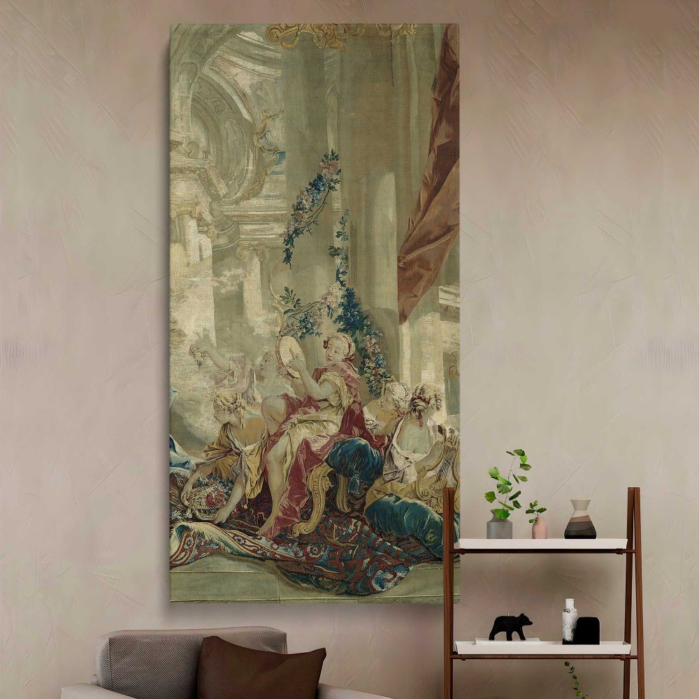 Psyches Entrance into Cupids Palace from the Story of Psyche by Francois Boucher canvas wall art in a styled interior
