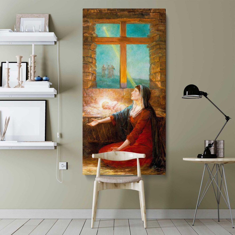 Christmas Morn Will H Low by Will H Low canvas wall art shown in a modern interior