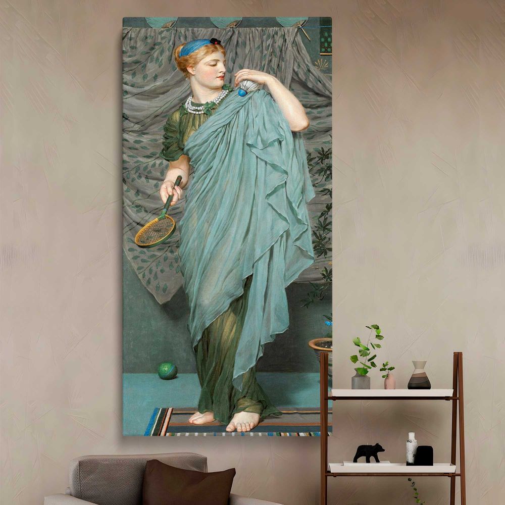 Battledore 1868 1870 by Albert Joseph Moore canvas wall art in a styled interior