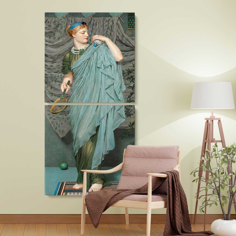 Battledore 1868 1870 by Albert Joseph Moore two panel canvas wall art room mockup