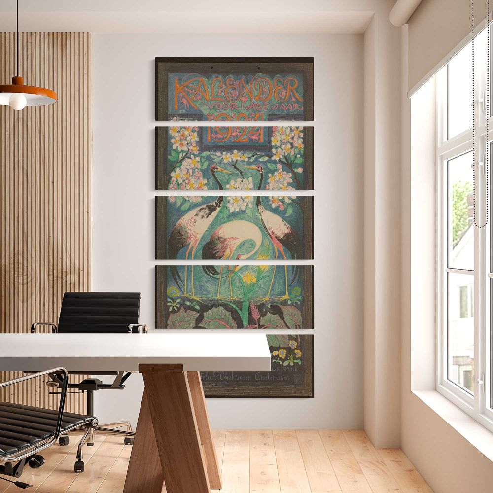 Titelblad voor een kalender voor 1924 1923 by Leo Visser five panel canvas wall art office mockup