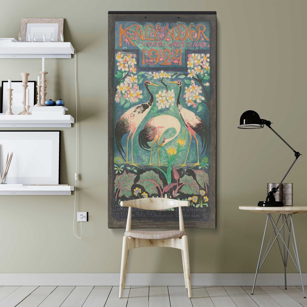 Titelblad voor een kalender voor 1924 1923 by Leo Visser canvas wall art shown in a modern interior