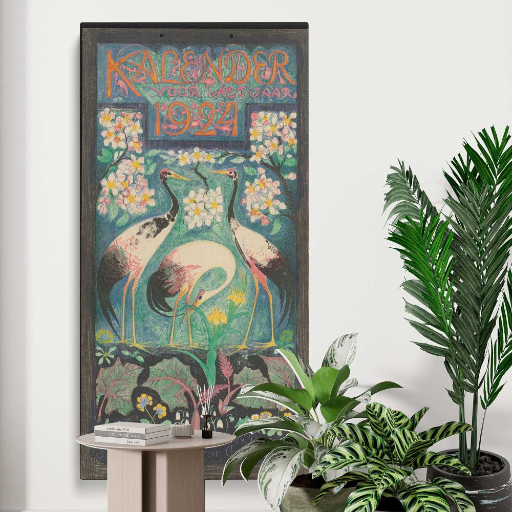 Titelblad voor een kalender voor 1924 1923 by Leo Visser canvas print displayed in a modern interior