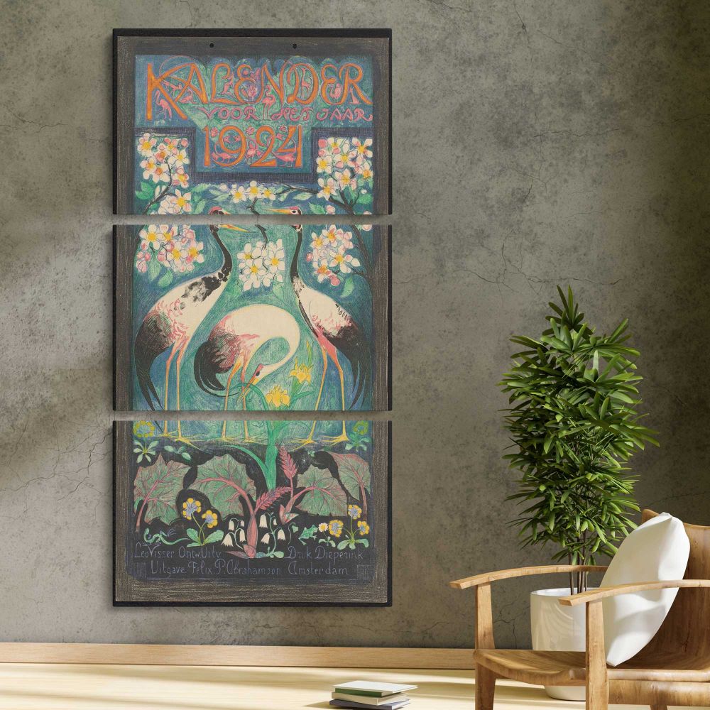 Titelblad voor een kalender voor 1924 1923 by Leo Visser three panel canvas print in a contemporary interior
