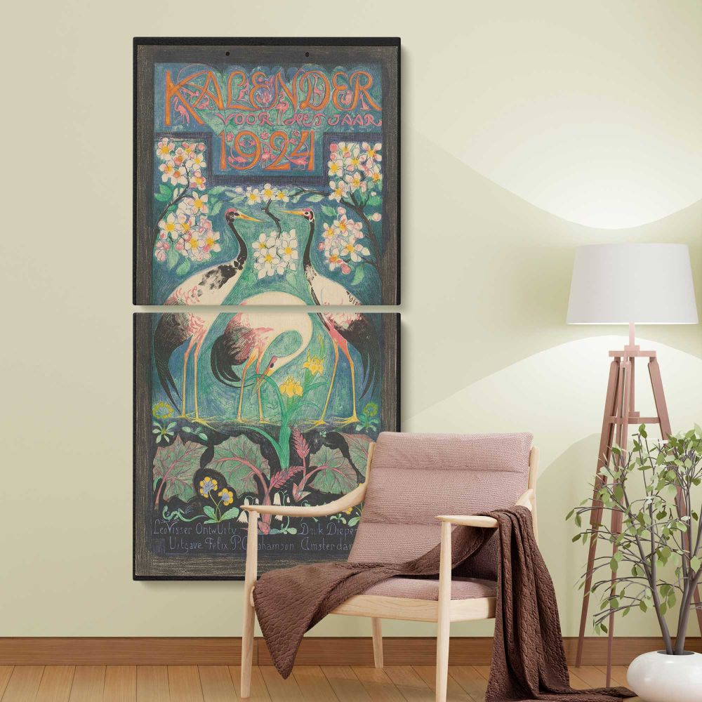Titelblad voor een kalender voor 1924 1923 by Leo Visser two panel canvas wall art room mockup