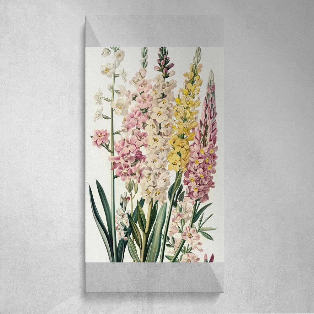 Vintage Botanical Flower Collage Canvas Wall Art Print
