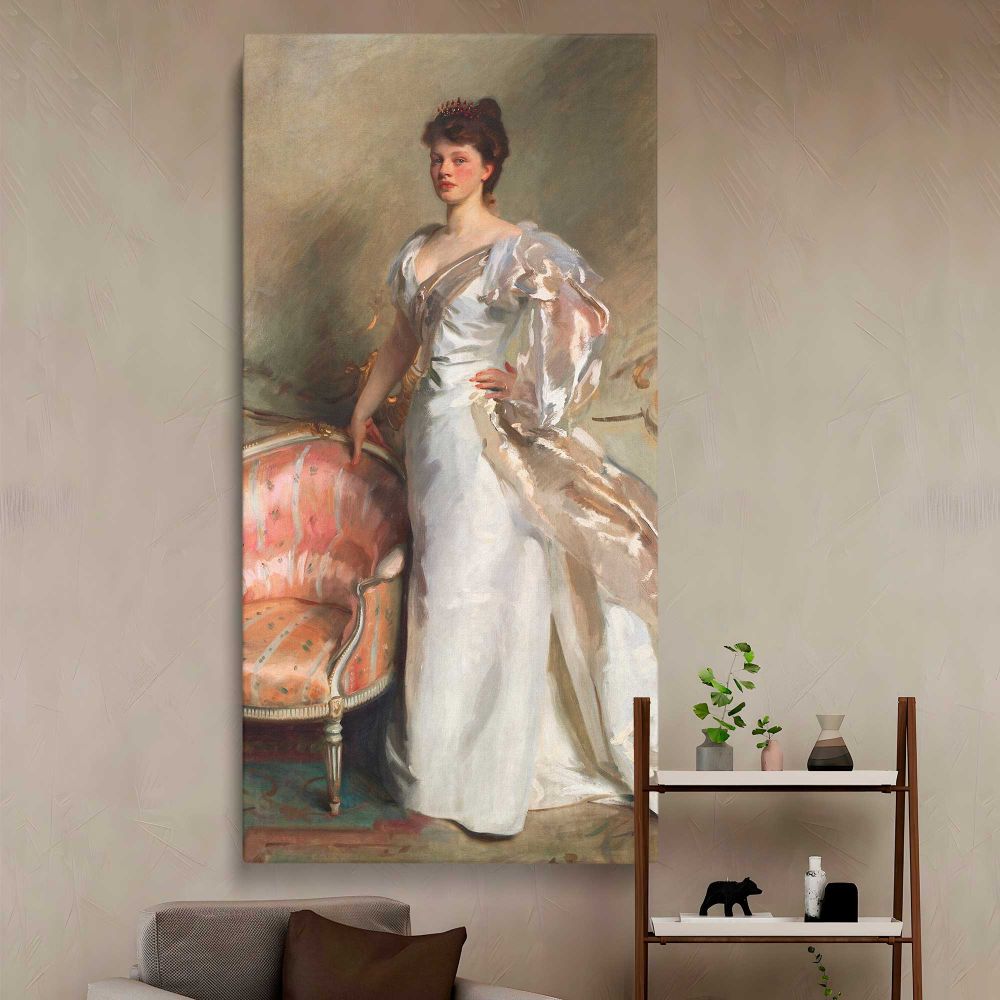 Mrs George Swinton Elizabeth Ebsworth 1897 by John Singer Sargent canvas wall art in a styled interior