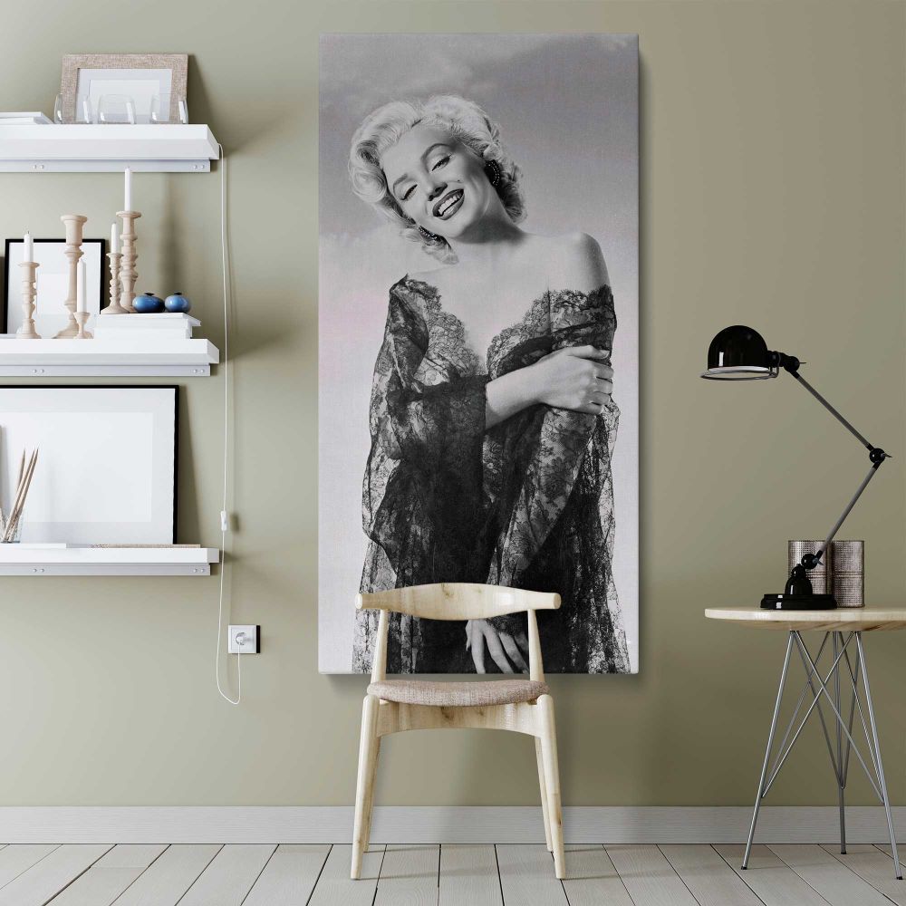 Marilyn Monroe Glamour Portrait canvas wall art shown in a modern interior