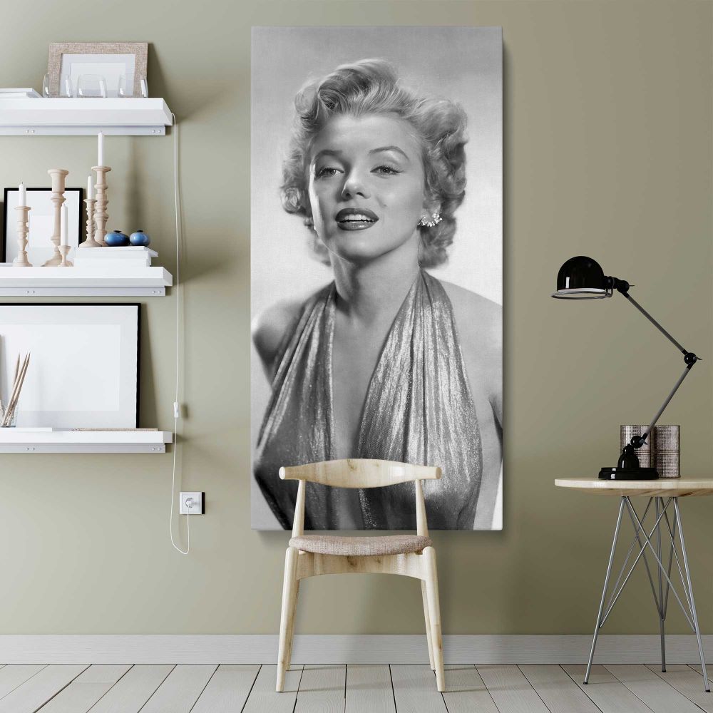 Marilyn Monroe Classic Studio Portrait canvas wall art shown in a modern interior