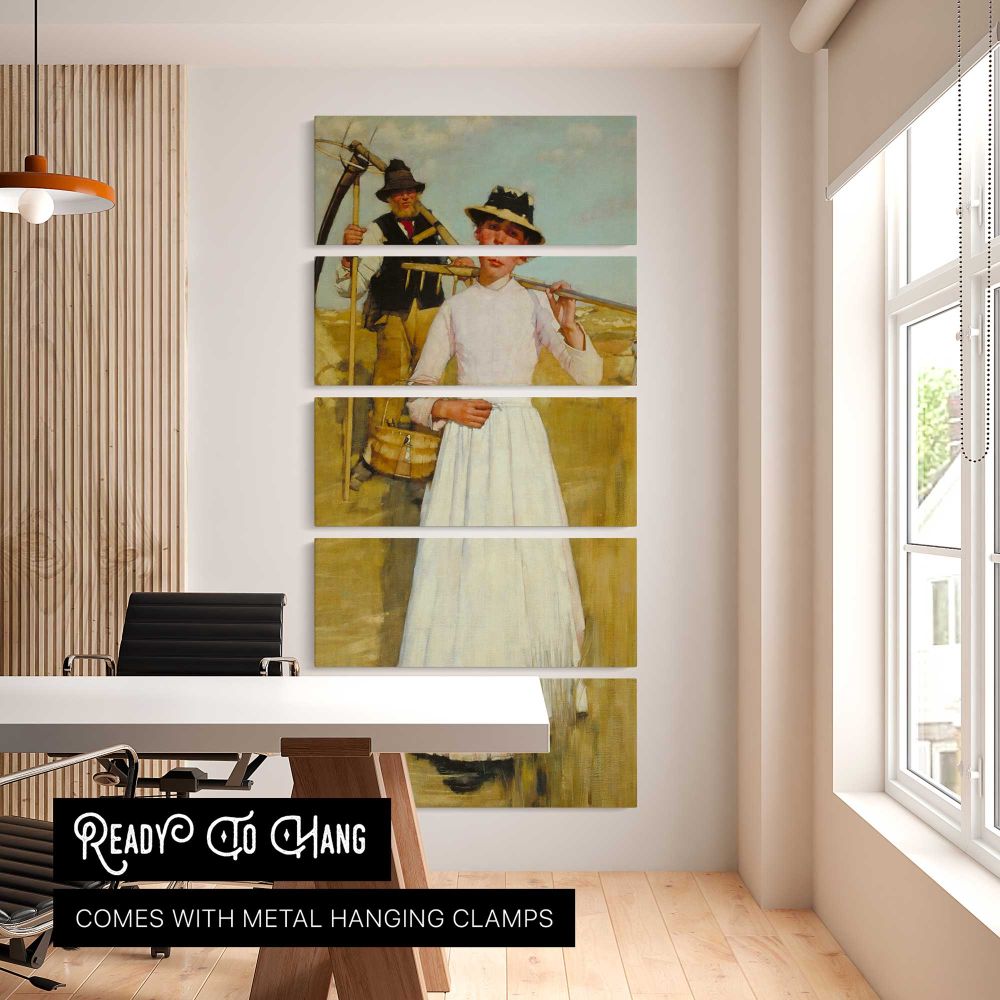 Henry Herbert La Thangue The Return of the Reapers Tate Britain by Henry Herbert La Thangue five panel canvas wall art office mockup