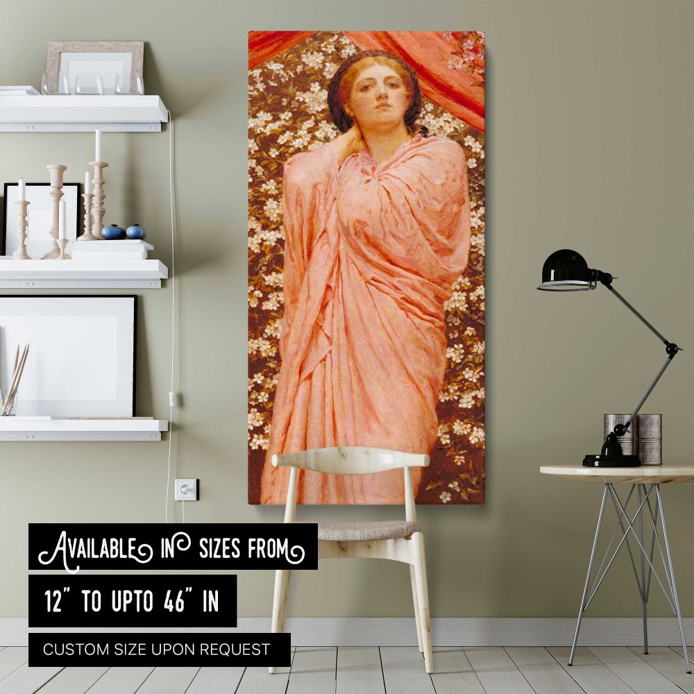 Albert Moore Blossoms Tate Britain by Albert Joseph Moore canvas wall art shown in a modern interior
