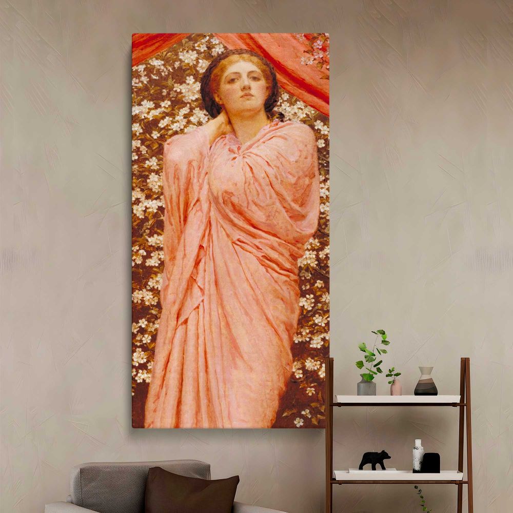 Albert Moore Blossoms Tate Britain by Albert Joseph Moore canvas wall art in a styled interior