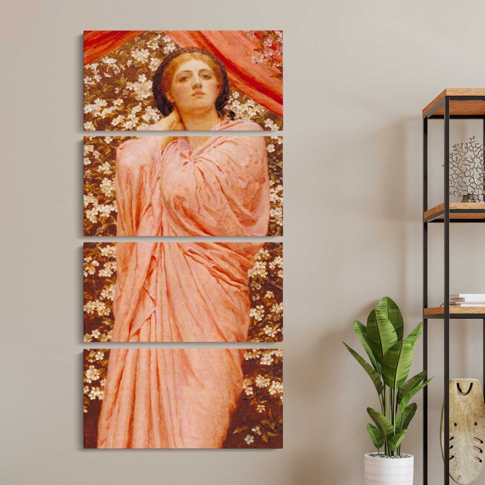 Albert Moore Blossoms Tate Britain by Albert Joseph Moore three panel canvas wall art room mockup