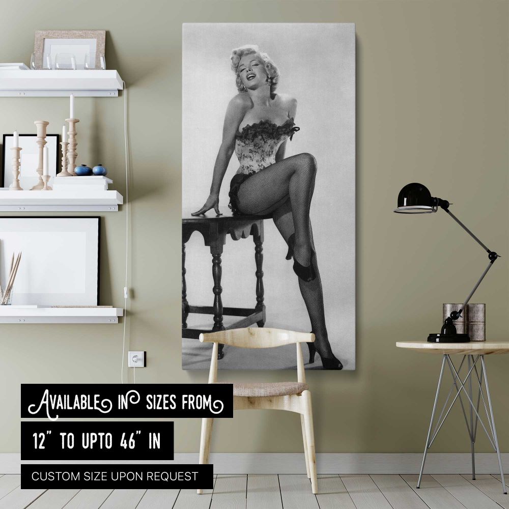 Marilyn Monroe River of No Return Portrait canvas wall art shown in a modern interior