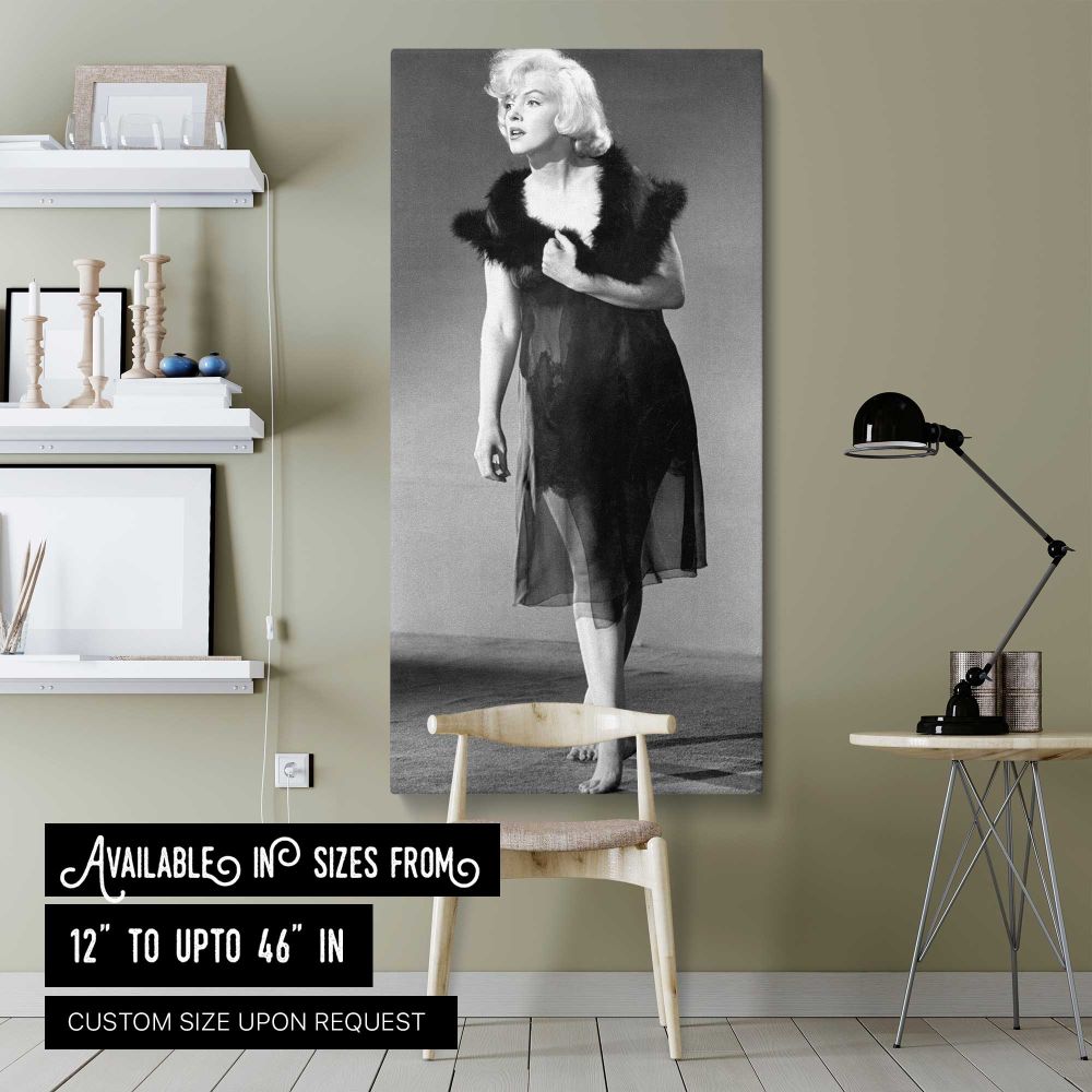 Marilyn Monroe Some Like It Hot Portrait canvas wall art shown in a modern interior