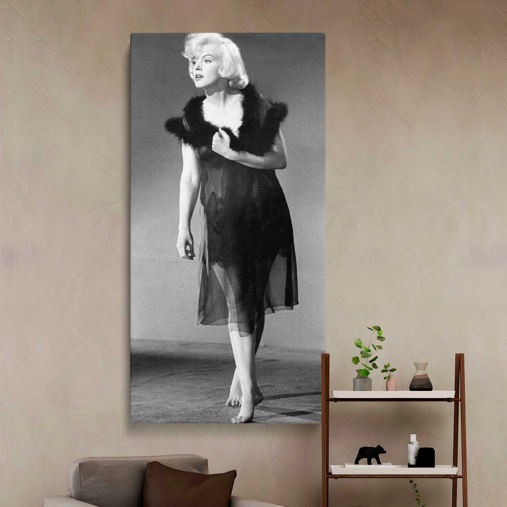 Marilyn Monroe Some Like It Hot Portrait canvas wall art in a styled interior
