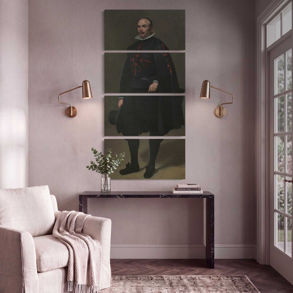 Portrait of Don Pedro de Barberana by Diego Velazquez canvas print shown in a styled interior