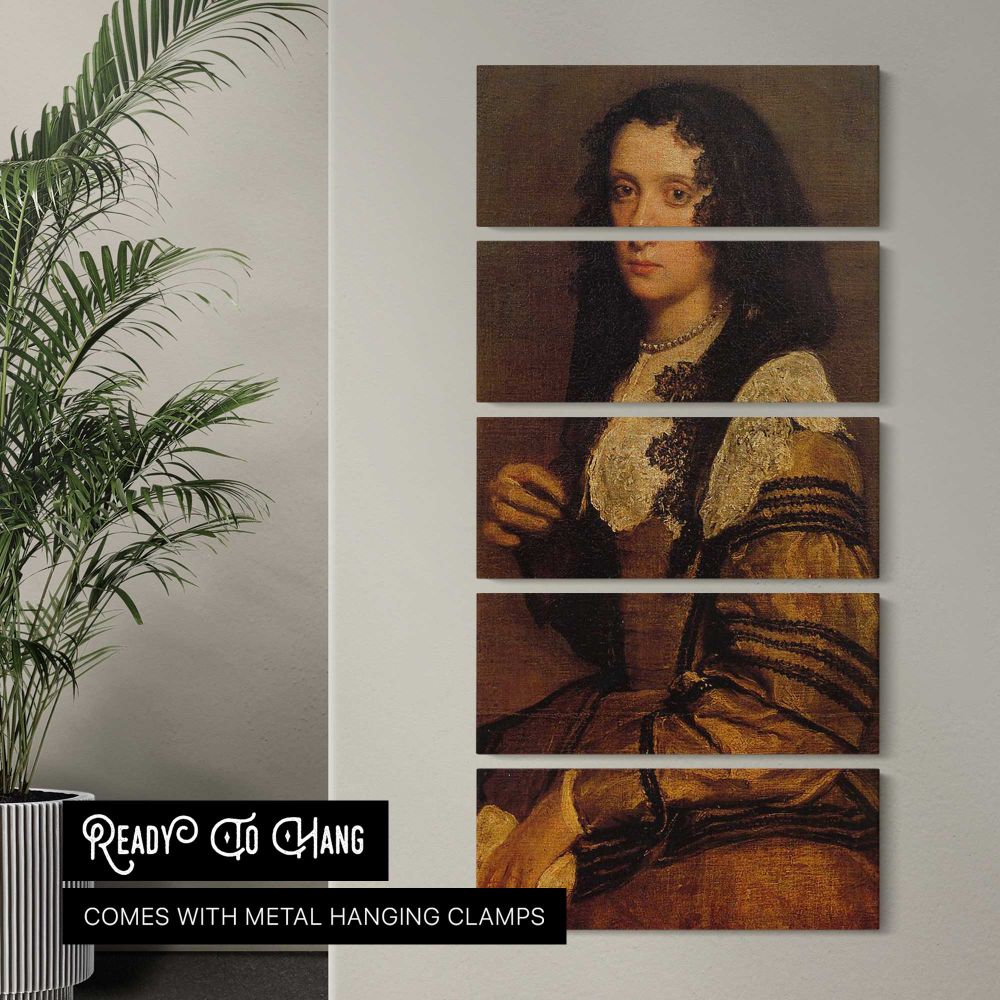 Portrait of a Young Woman by Diego Velazquez canvas wall art in a contemporary room