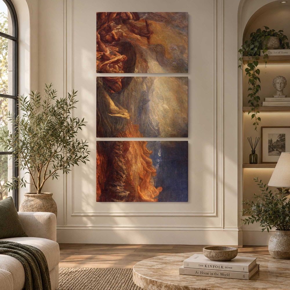Chaos by George Frederic Watts canvas wall art displayed in an interior