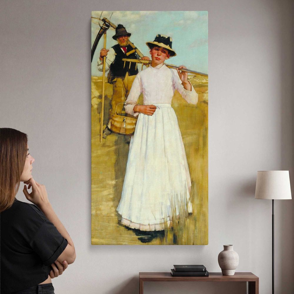 The Return of the Reapers by Henry Herbert La Thangue canvas wall art mockup 02