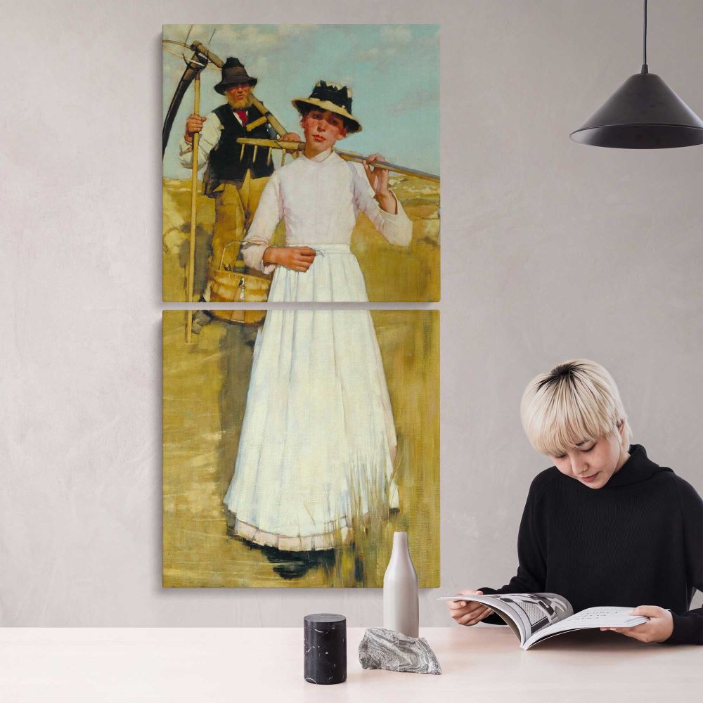 The Return of the Reapers by Henry Herbert La Thangue canvas wall art mockup 04
