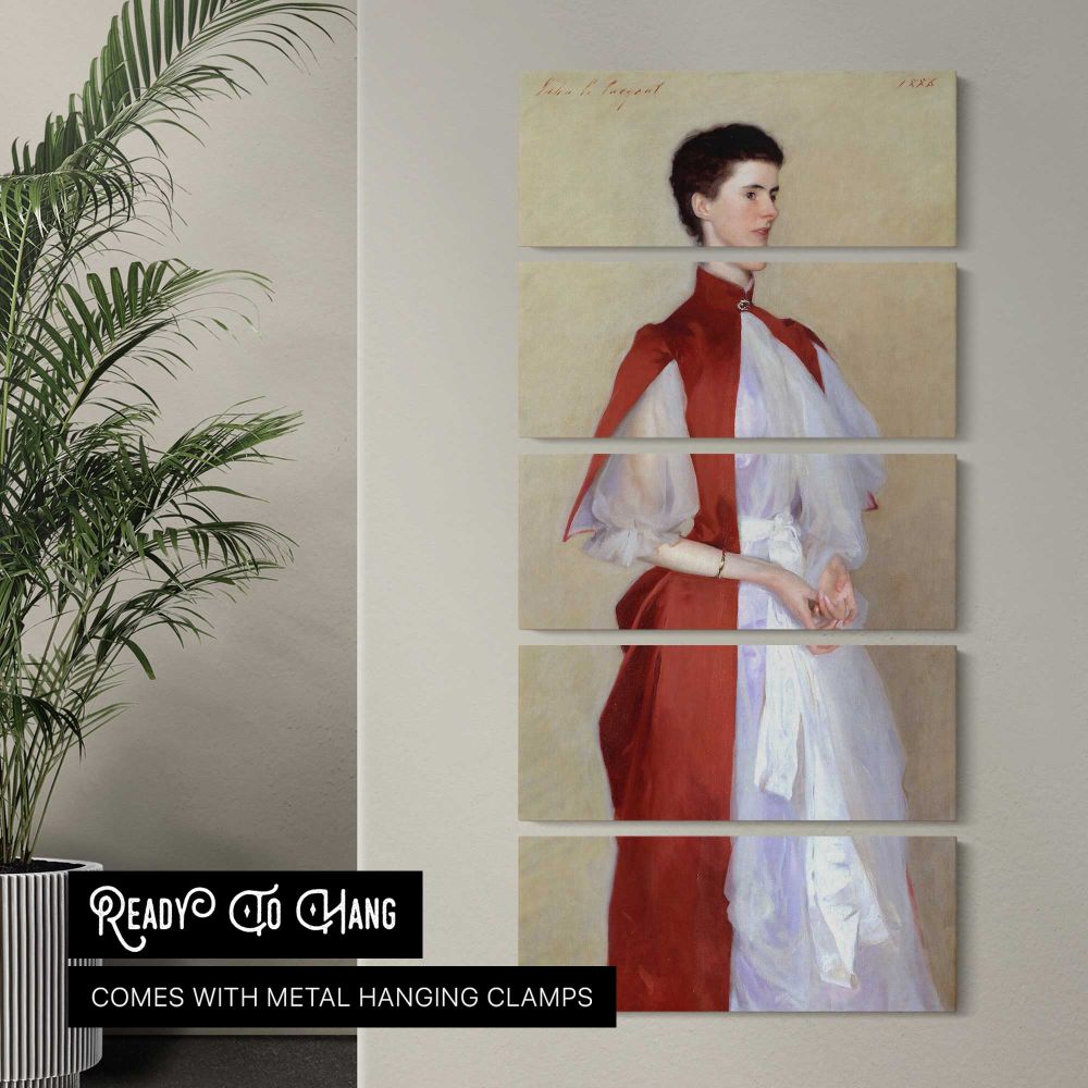 Portrait of Mrs Robert Harrison by John Singer Sargent canvas wall art in a contemporary room