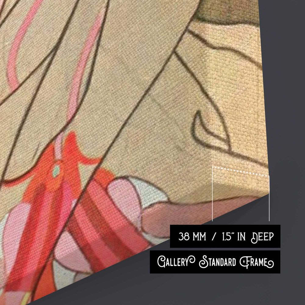 Decorative Watercolour 1903 by Georges de Feure close up showing gallery canvas texture and depth