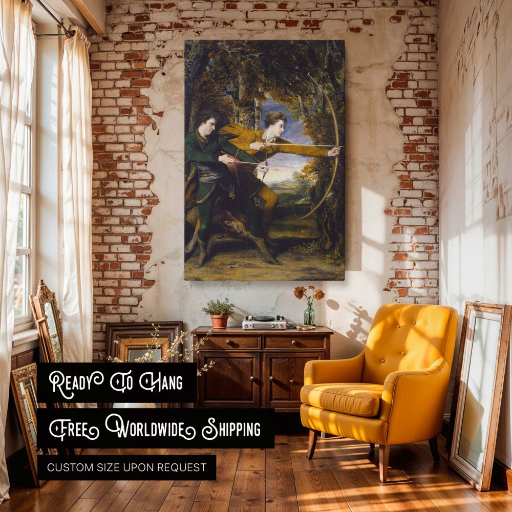 Colonel Acland and Lord Sydney - Archery Portrait by Reynolds canvas wall art - Image 3