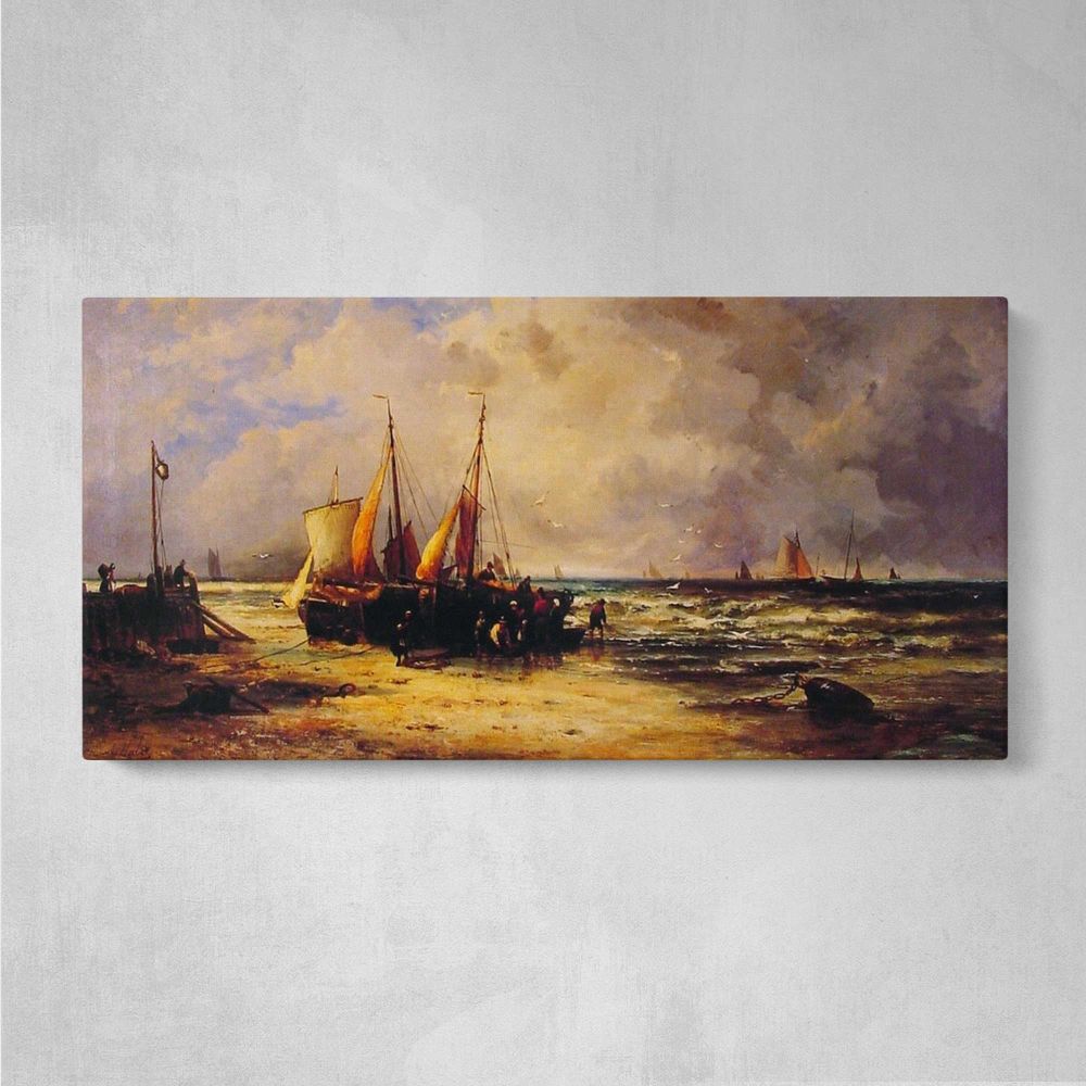 Coming Ashore by Abraham Hulk Sr. — single-panel canvas on a pale wall