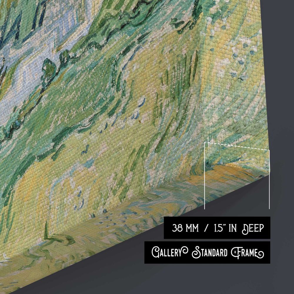 Cottages by Vincent Van Gogh - canvas surface and wrapped edge detail