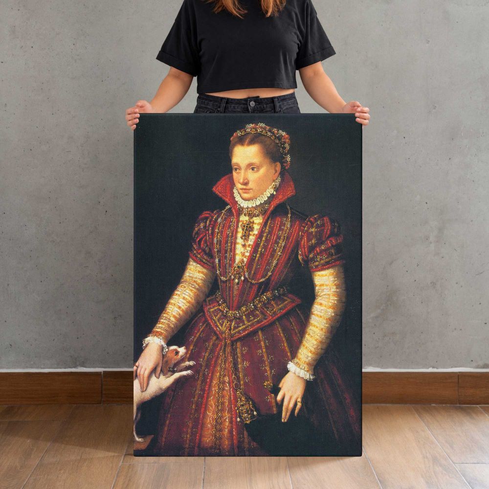 Woman in an Ornate Renaissance Dress canvas print, held for scale