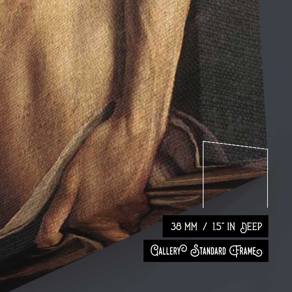 Portrait of Andrea Doria as Neptune by Agnolo Bronzino canvas print, canvas edge detail