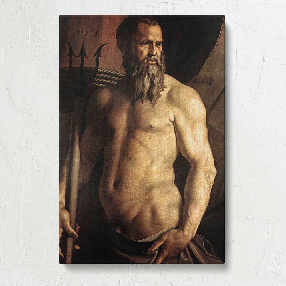 Portrait of Andrea Doria as Neptune by Agnolo Bronzino canvas print, front view