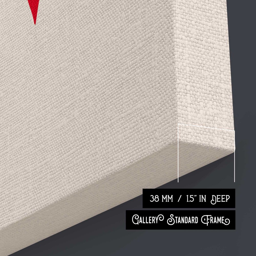 Good Food Good Mood Red Typography canvas print, canvas edge detail