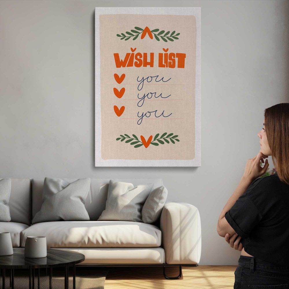Wish List You You You Botanical Quote canvas print, room display