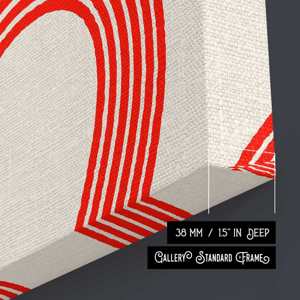 Red Curves Better Than This Typography canvas print, canvas edge detail