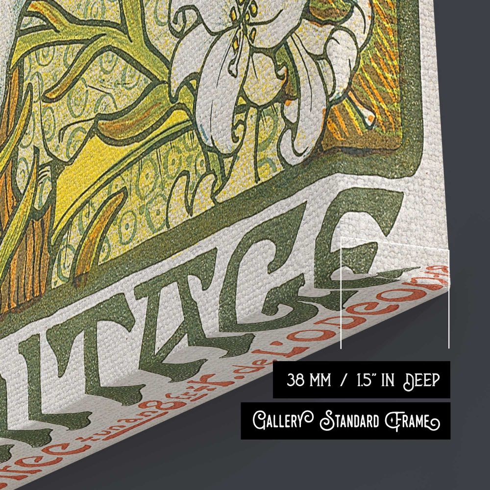 L'Ermitage Art Nouveau Woman by Paul Berthon canvas print, canvas edge detail