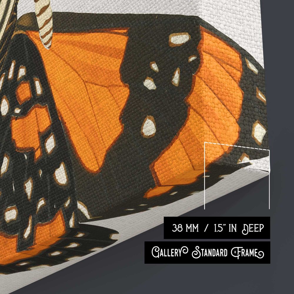 Vintage Butterfly Collection canvas print, canvas edge detail