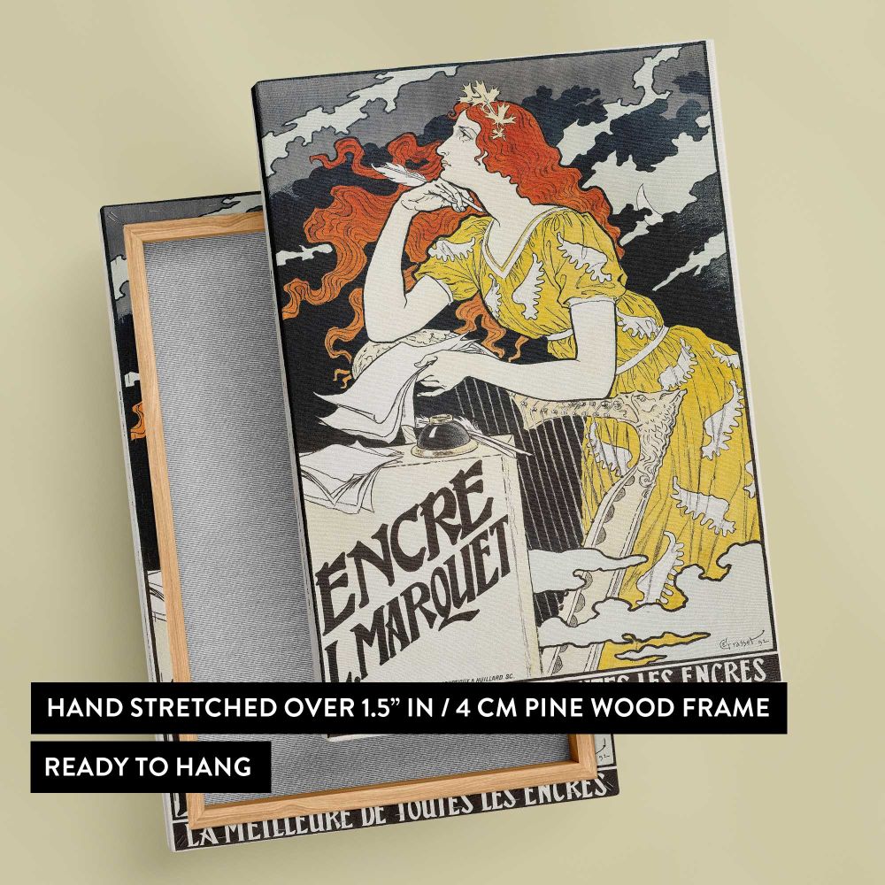 Encre L Marquet by Eugène Grasset canvas print, front and back view