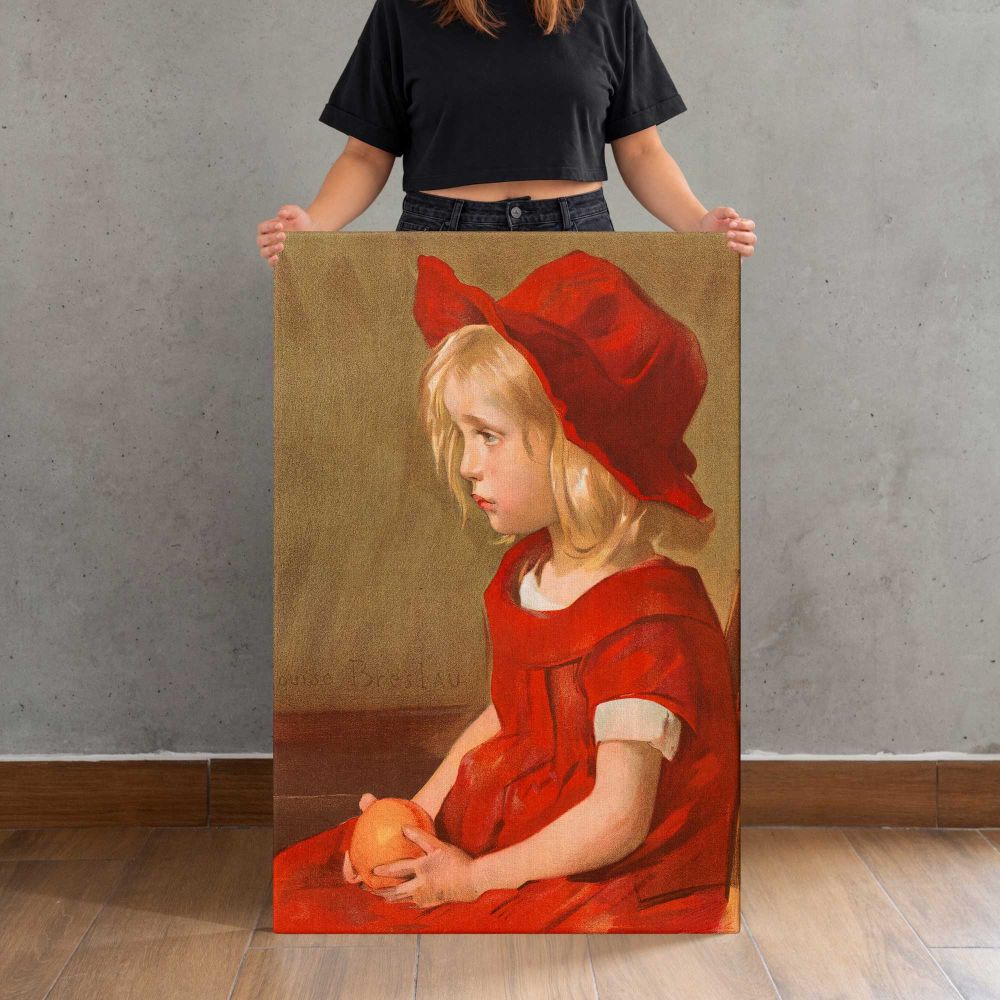 Fillette a l'Orange by Louise Breslau canvas print, held for scale