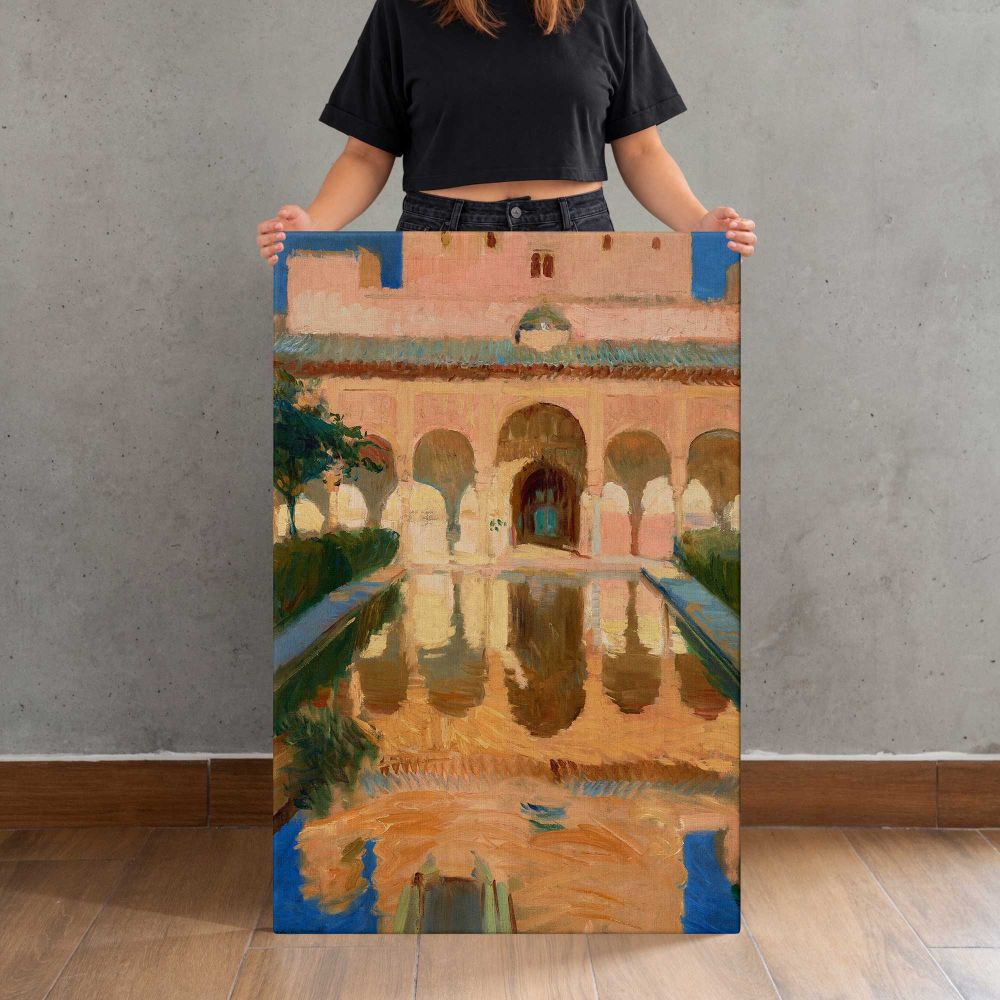 Hall of the Ambassadors Alhambra Granada by Joaquín Sorolla canvas print, held for scale