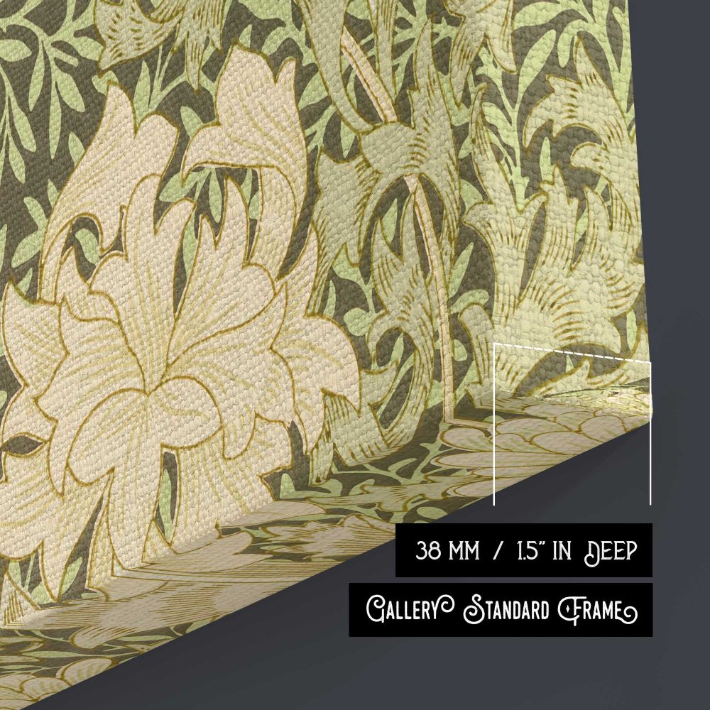 Chrysanthemum Floral Pattern by William Morris canvas print, canvas edge detail