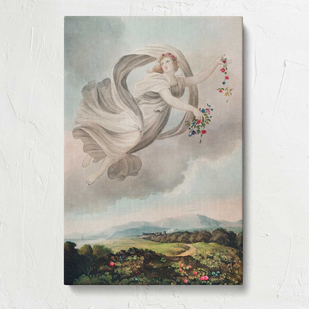 Flora Dispensing Her Favours on the Earth by Robert John Thornton canvas print, front view