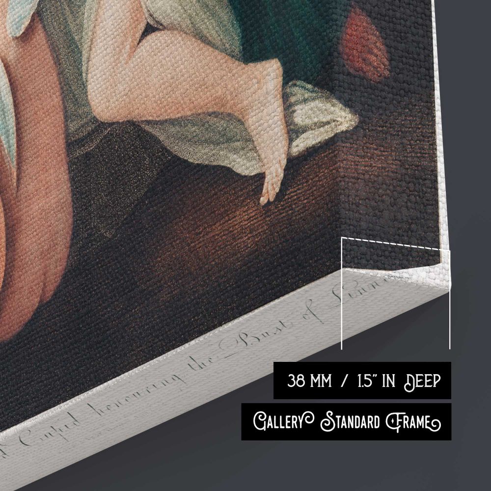 Flora Aesculapius Ceres and Cupid Honouring Linnaeus by Robert John Thornton canvas print, canvas edge detail