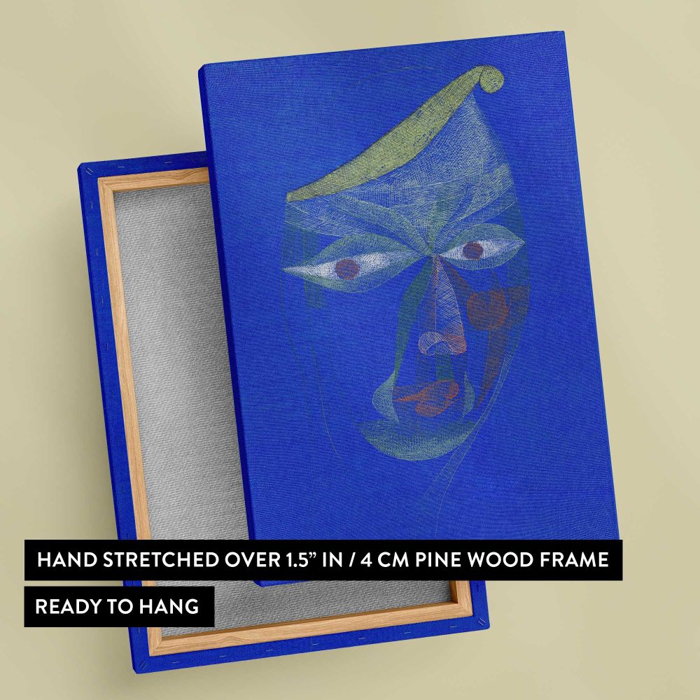 Portrait of an Oriental by Paul Klee canvas print, front and back view