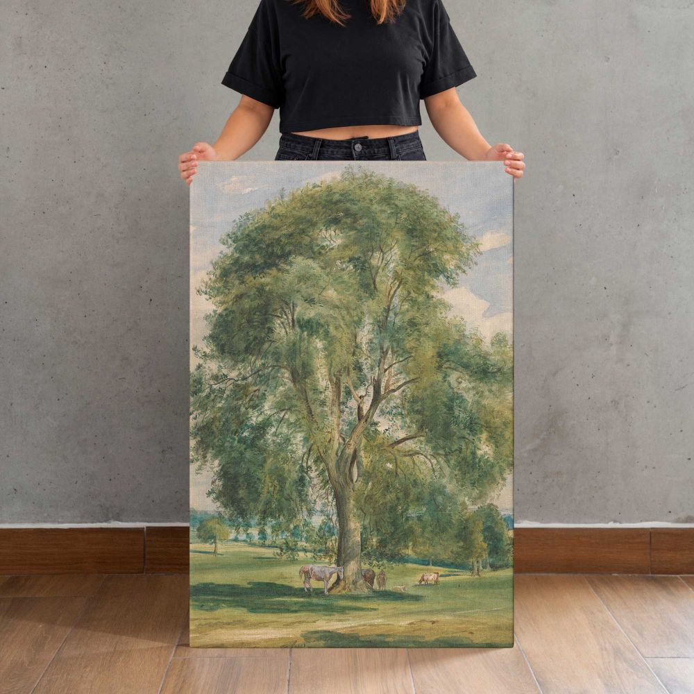 Large Tree in a Summer Landscape with a Horse canvas print, held for scale