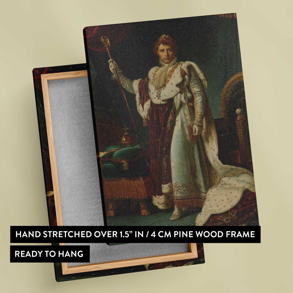 Emperor Napoleon I in Coronation Robes canvas print, front and back view