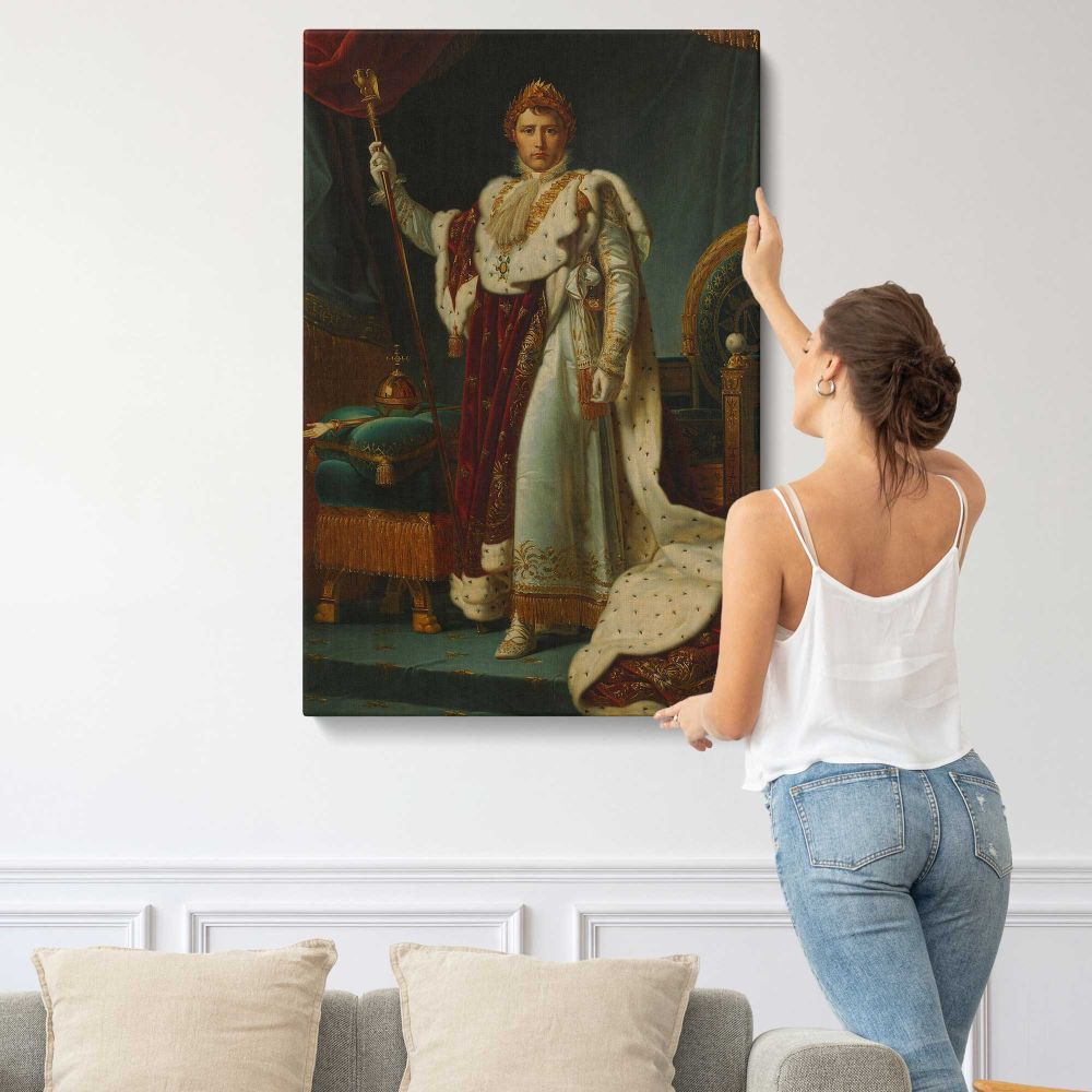 Emperor Napoleon I in Coronation Robes canvas print, displayed on a wall
