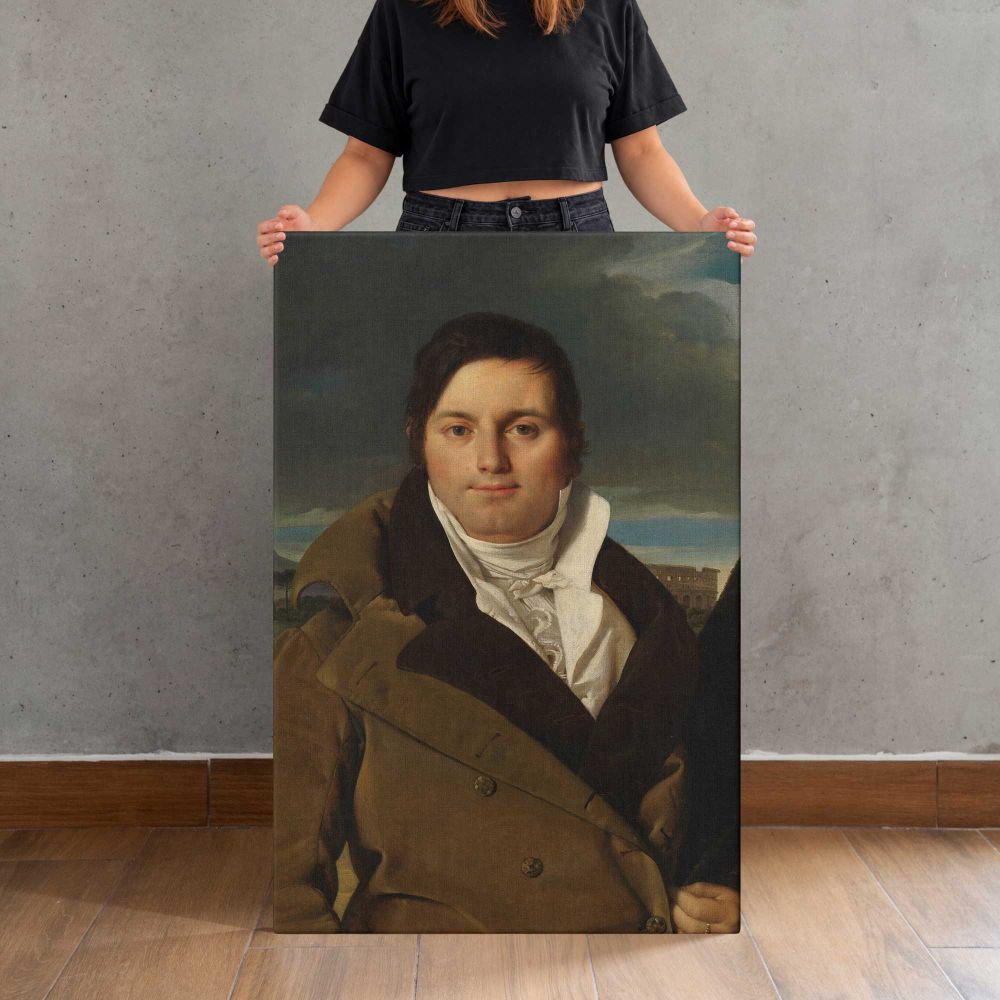 Joseph-Antoine Moltedo Portrait canvas print, held for scale